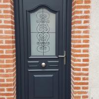 Porte d'entrée Pvc Gris anthracite